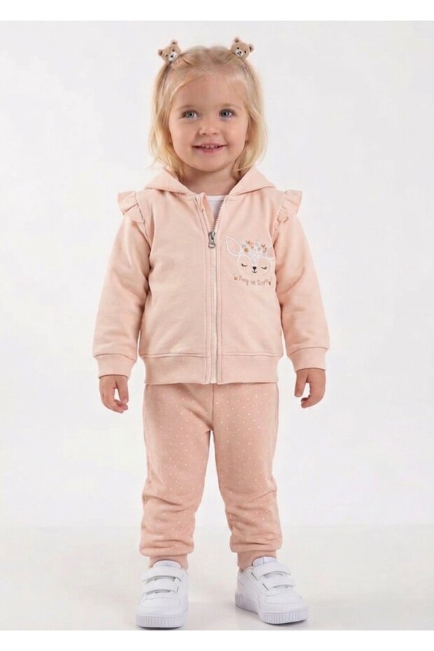 Girl's Ruffle Detailed 3-Piece Tracksuit Set