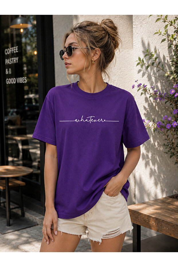 Unisex Basic Regular Fit Crew Neck Short Sleeve Detailed Printed Casual T-Shirt