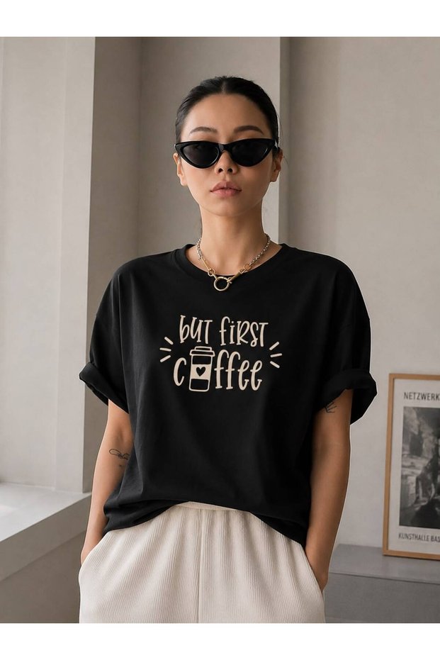 Women's Printed Half Oversized Printed Casual T-Shirt