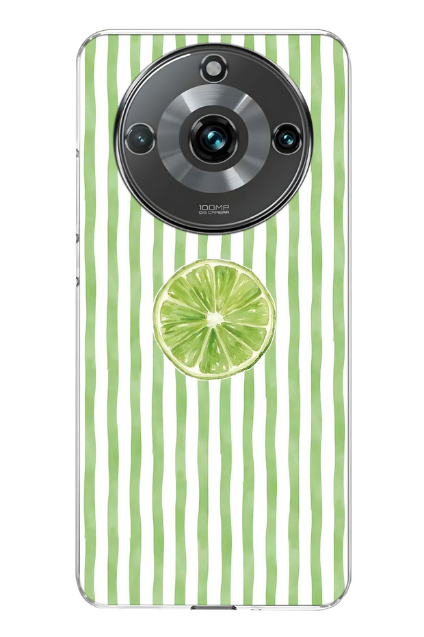 Realme 11 Pro / 11 Pro Plus Compatible Lime Slice Patterned Transparent Phone Case