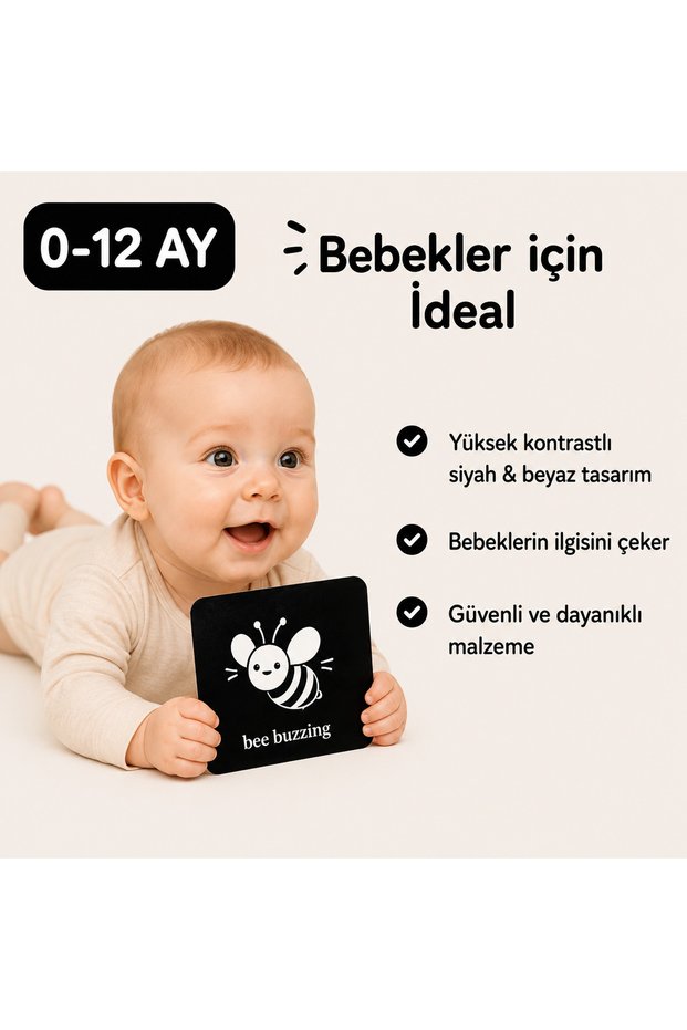 My Baby's First Intelligence Cards 0-12 Months | Black and White High Contrast Baby Development Cards | 20 Cards 40 Images