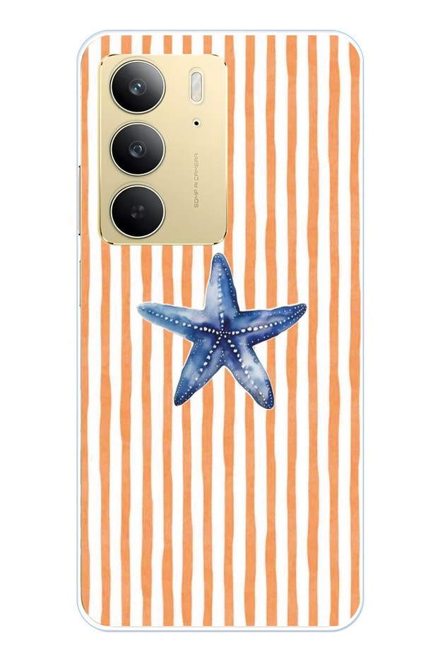 Realme C75 Compatible Starfish Patterned Transparent Phone Case