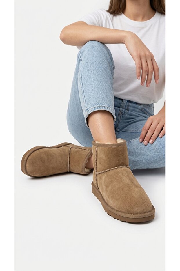 Women's Boots with Fur Inside, Suede Winter Short Boots, Warm, Daily Mink, Comfortable, Stylish, Soft 52127