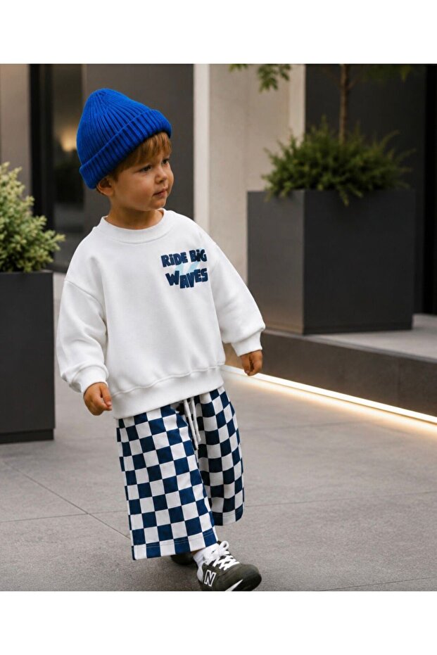 Ride Big Waves 2-Piece Boys' Set with Plaid Pants