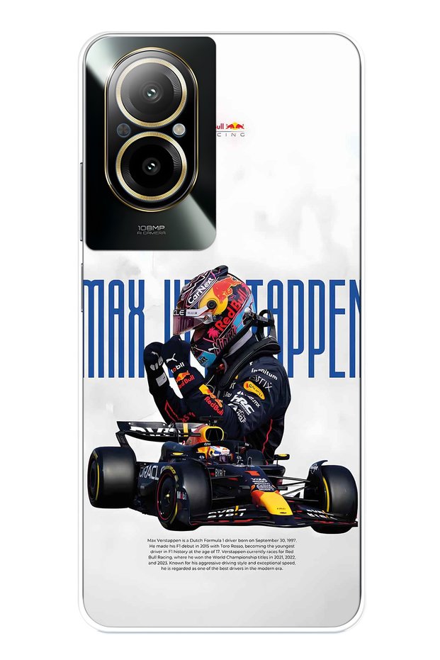 Realme 12 Lite Compatible Max Verstappen Patterned Transparent Phone Case