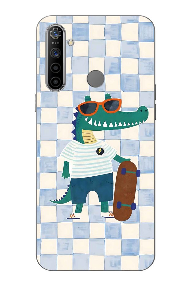 Realme 5I / 6I / C3 Compatible Cool Crocodile Pattern Transparent Phone Case