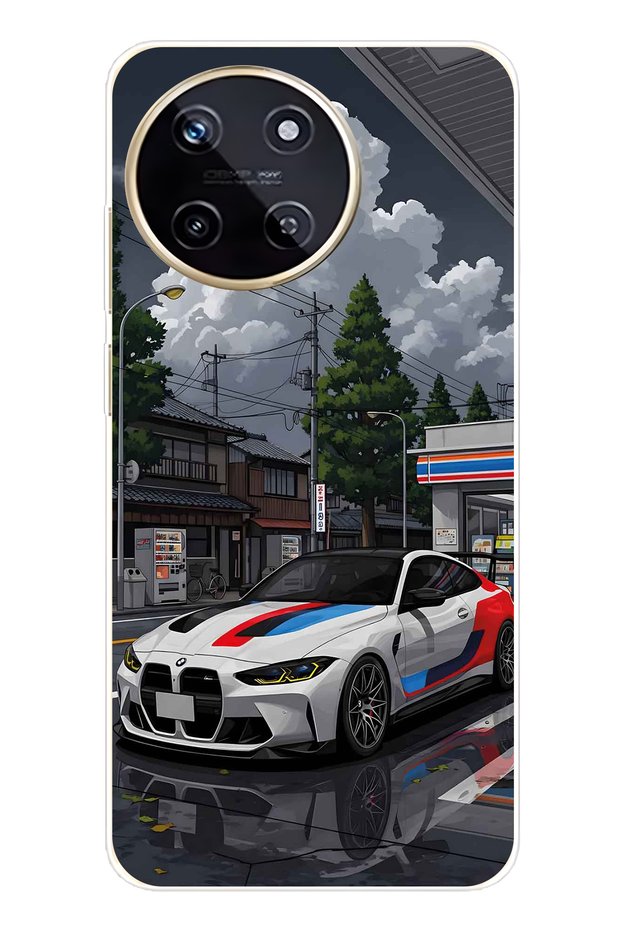 حافظة هاتف شفافة متوافقة مع Realme 11 4G بنمط BMW