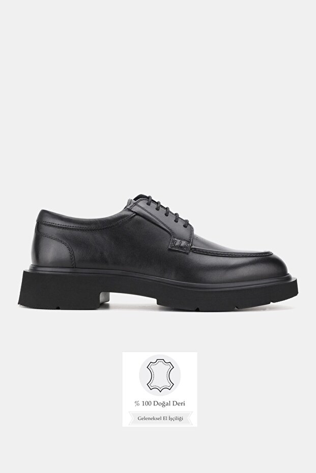 Men's black genuine natural leather eva sole lace-up shoe size 39-45