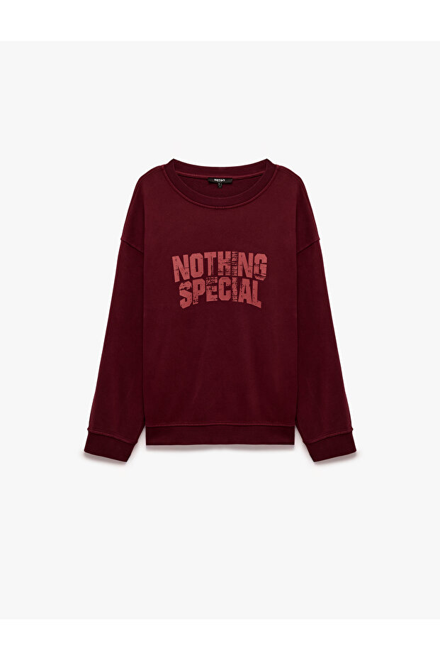 Three-Thread Raised Cotton Comfortable Fit Crew Neck Printed Sweatshirt
