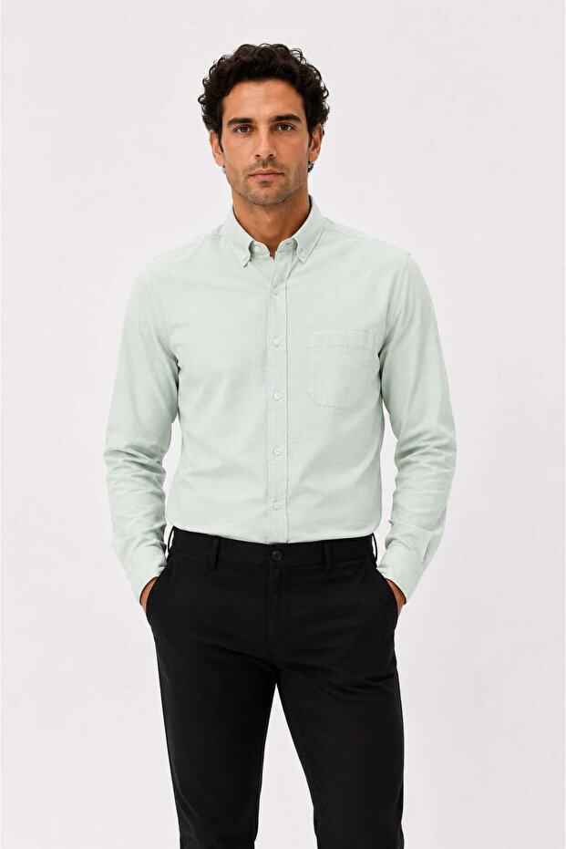 Men's Plaid Patterned Long Sleeve Classic Shirt