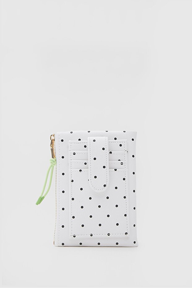 Mila Polka Dot Women's Wallet White