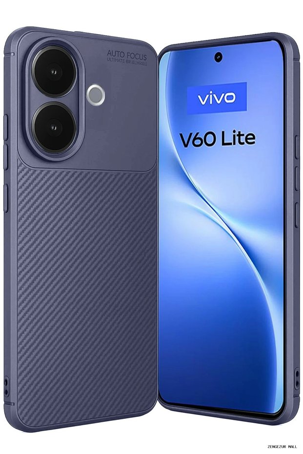 Zngzrmll Vivo V60 Lite Auto Focus Carbon Cover (184457) - Navy Blue