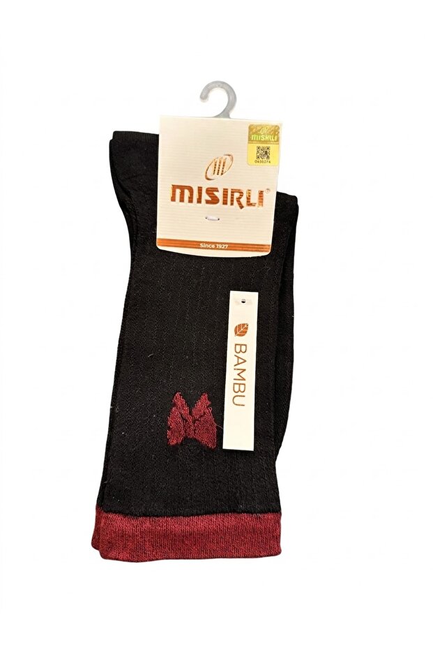 Bow Detailed Bamboo Socks Black