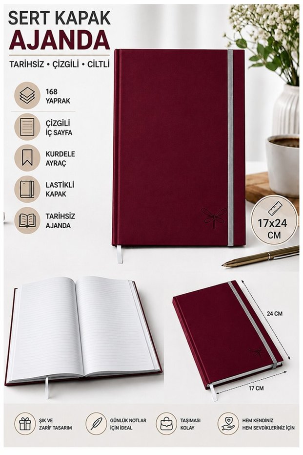 Quality Undated Agenda Notepad 17X24Cm 1 Piece Lizz Ofs Rubberized Cover 190 Hard Cover Hardcover 168