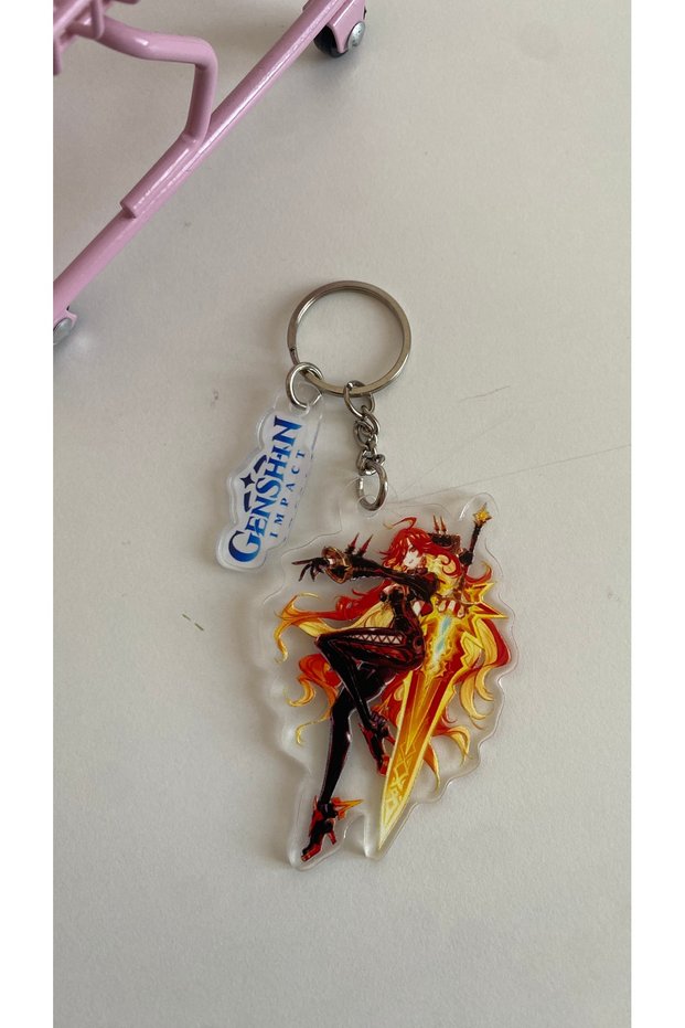 Genshin Impact 2D Thick Acrylic Keychain Charm 6-7cm Kazuha Ayaka Cyno Ganyu Game Character