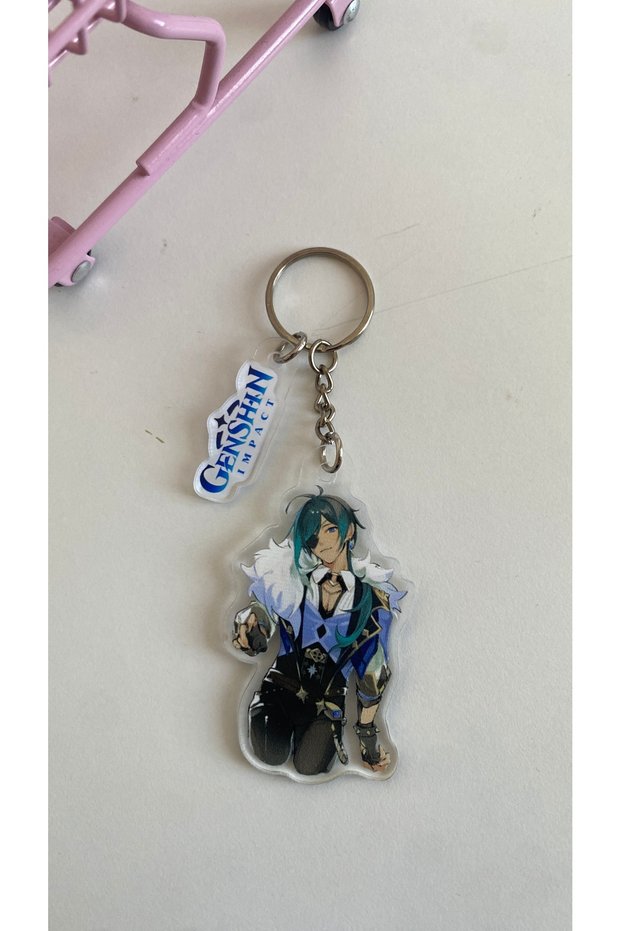 Genshin Impact 2D Thick Acrylic Keychain Charm 6-7cm Kazuha Ayaka Cyno Ganyu Game Character