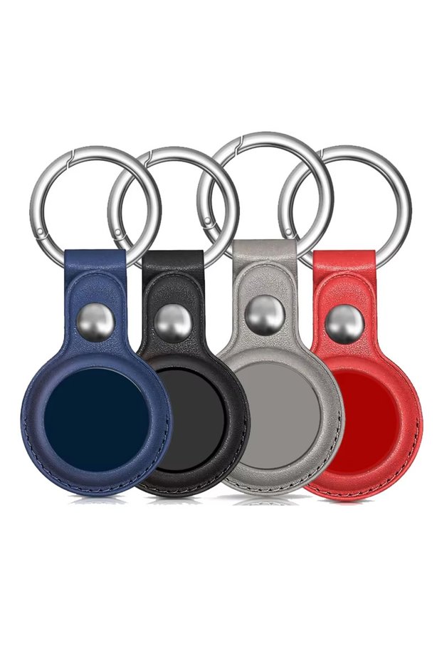 1 Set BBGR PU Leather Case for Apple Airtag Protective Case Cover for Apple Locator Tracker Anti Los