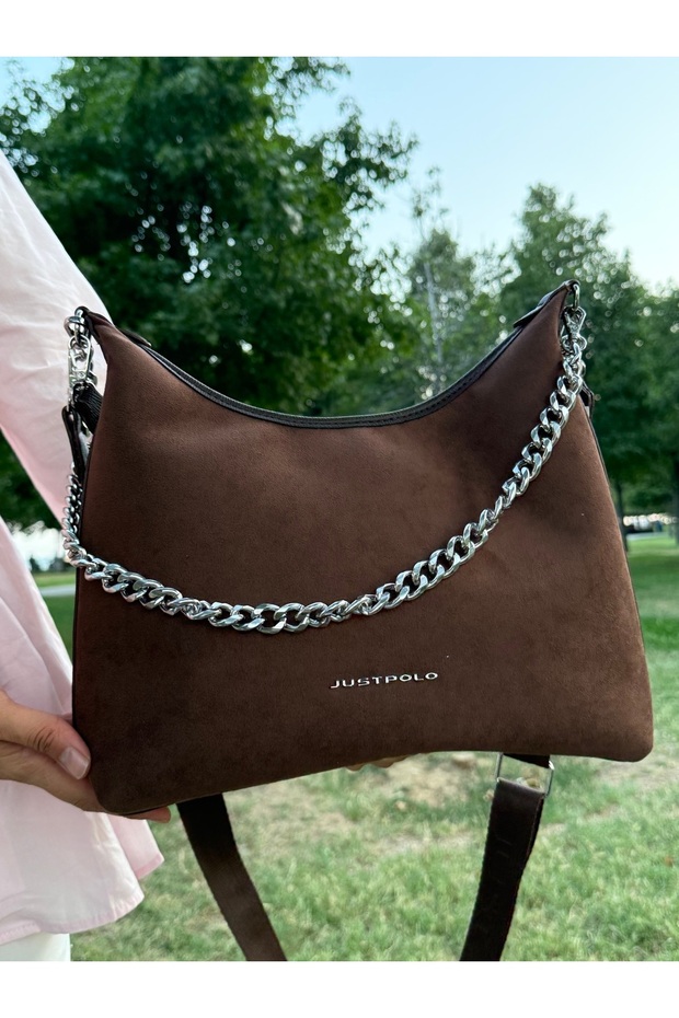 Women's Suede Shoulder and Crossbody Bag with Multiple Compartments, Stylish Daily Hand and Shoulder Bag