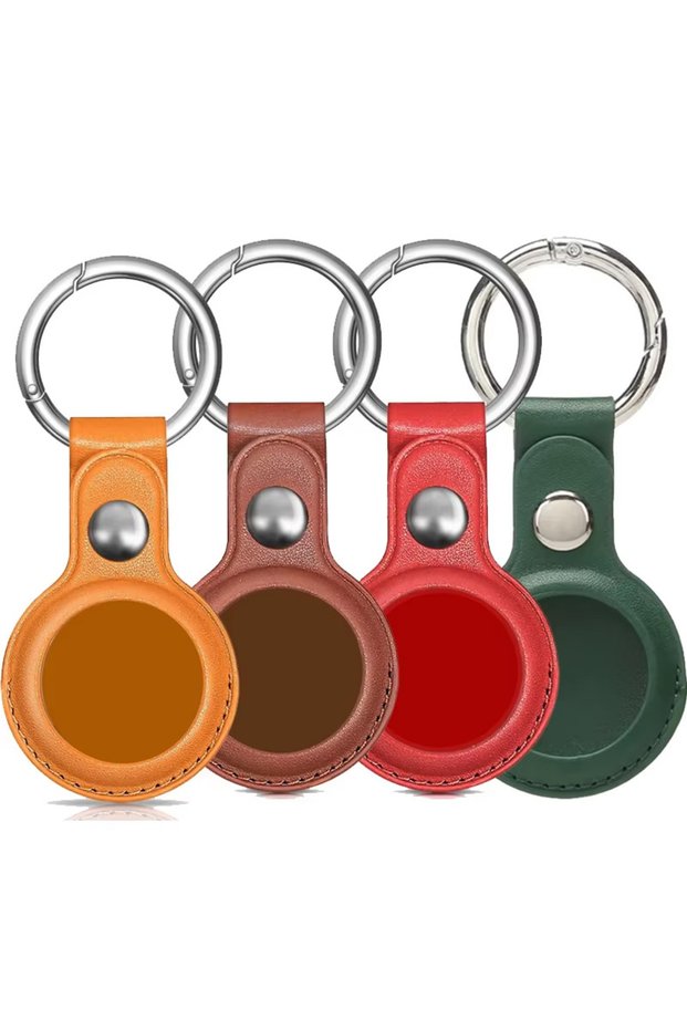 1 Set YBRG PU Leather Case for Apple Airtag Protective Case Cover for Apple Locator Tracker Anti Los