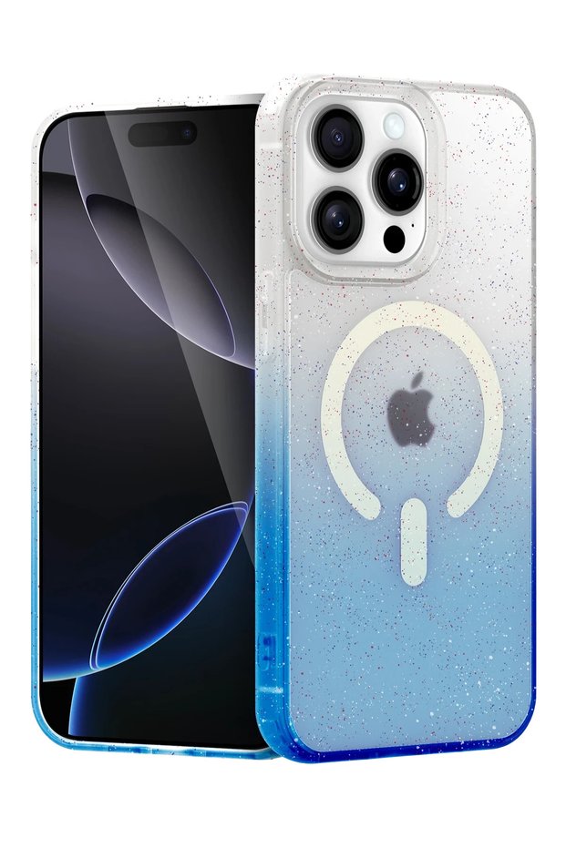 Zngzrmll iPhone 14 Pro Max Pummel Shiny Magsafe Cover (201326) - Blue