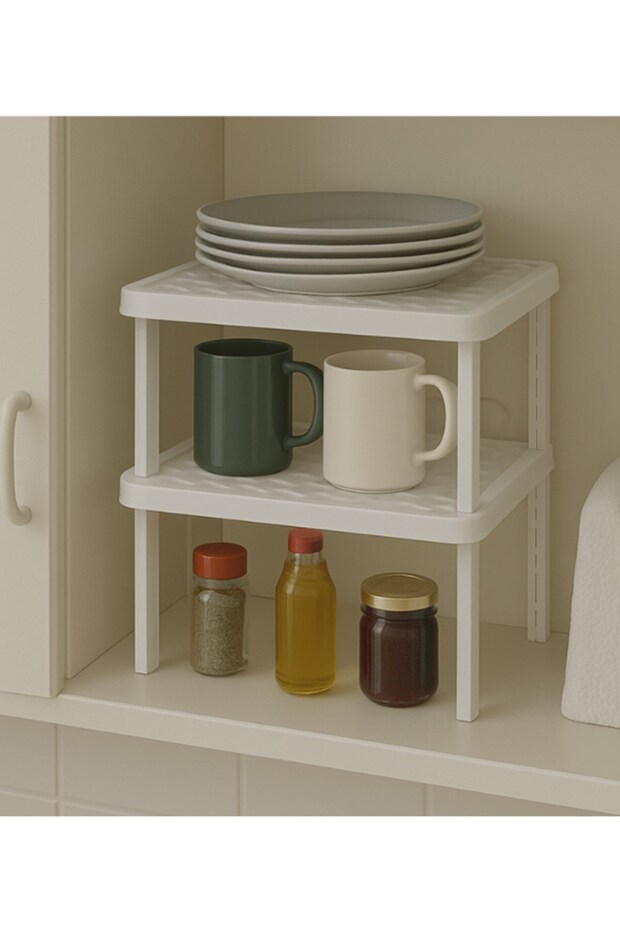 2-piece square leg shelf organizer and riser g-236