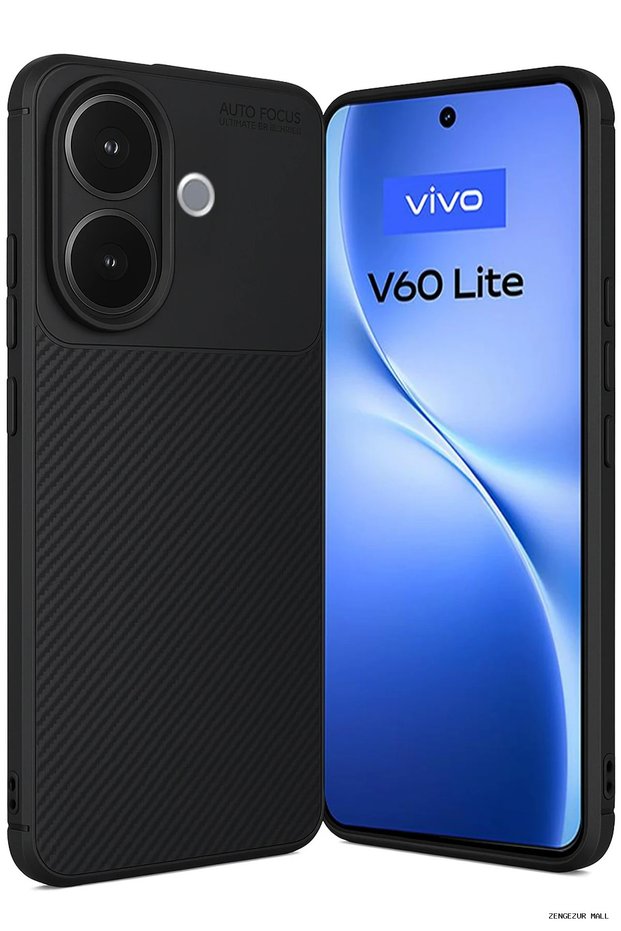 Zngzrmll Vivo V60 Lite Auto Focus Carbon Cover (200349) - Black