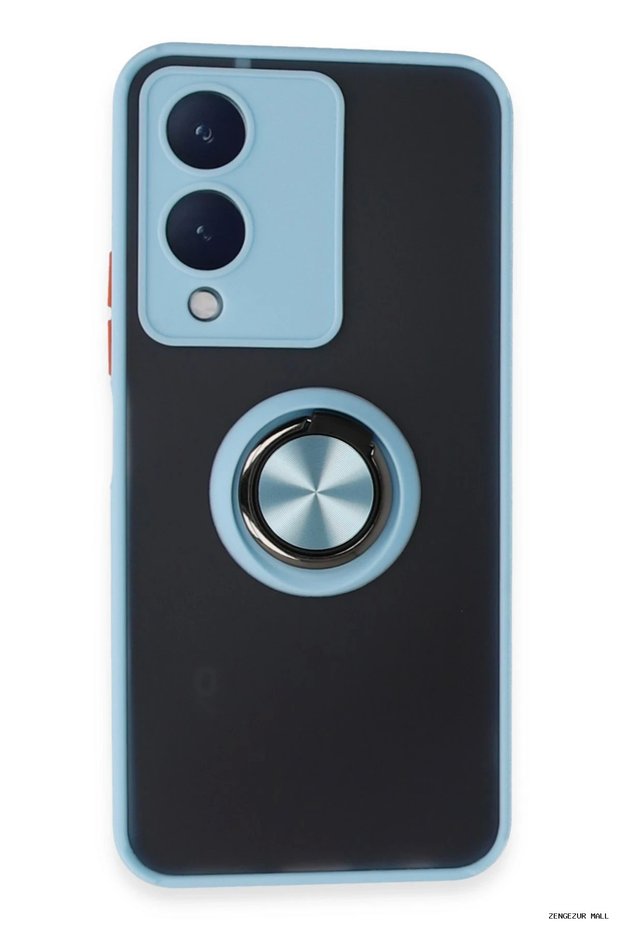 Zngzrmll Case for Vivo Y17S Cover Silicone with Ring Montreal - (195012) Ice Blue