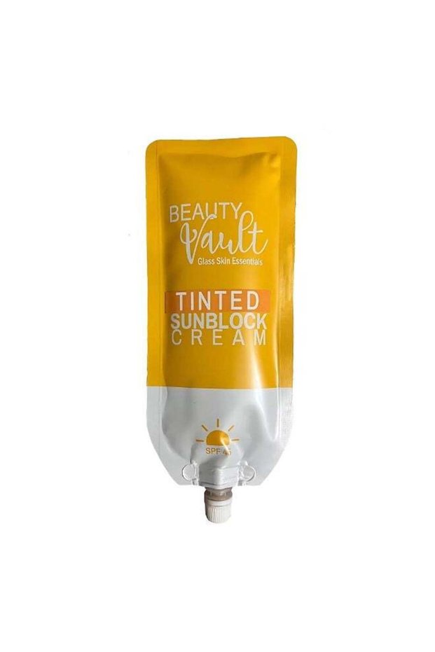 Tinted Sunblock Cream SPF 45, Lightweight Tinted Facial Sunscreen, Daily Sun Protection, Natural Coverage, Smooth Glass Skin Look, Hydrating Formula for Face, Easy Everyday Makeup Base