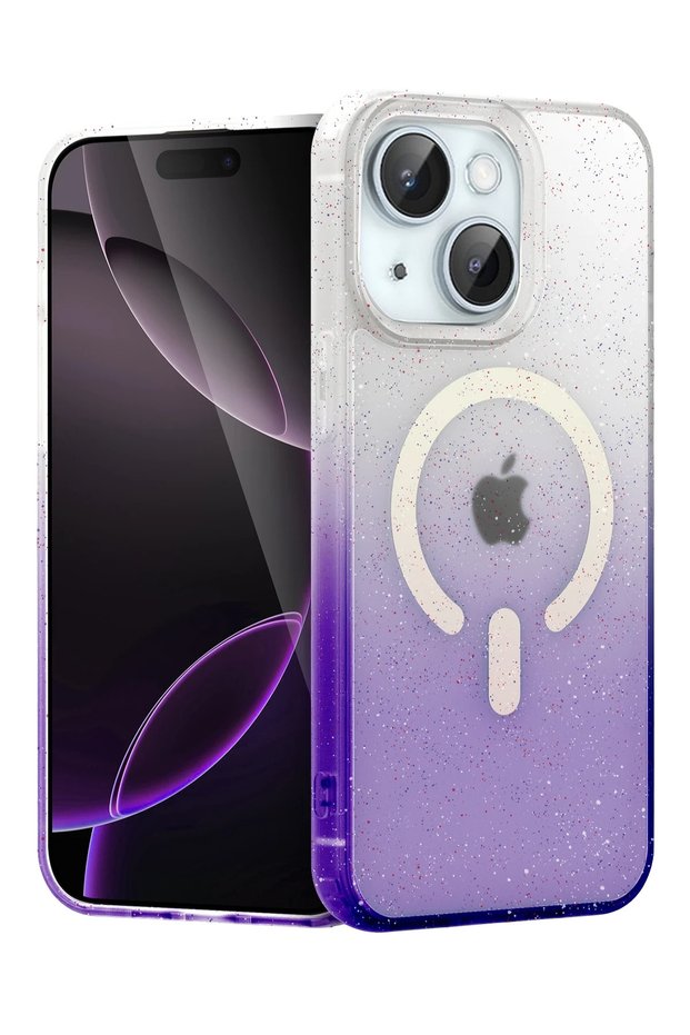 Zngzrmll iPhone 14 Pummel Shiny Magsafe Cover (201346) - Purple