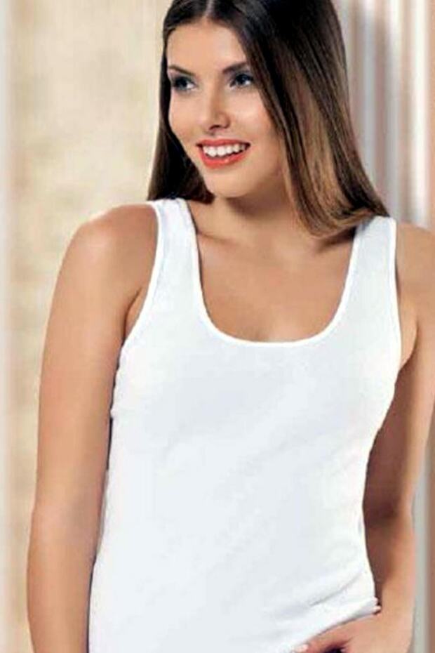Tutku-Women's White Wide Strap Tank Top 4-Pack 2004