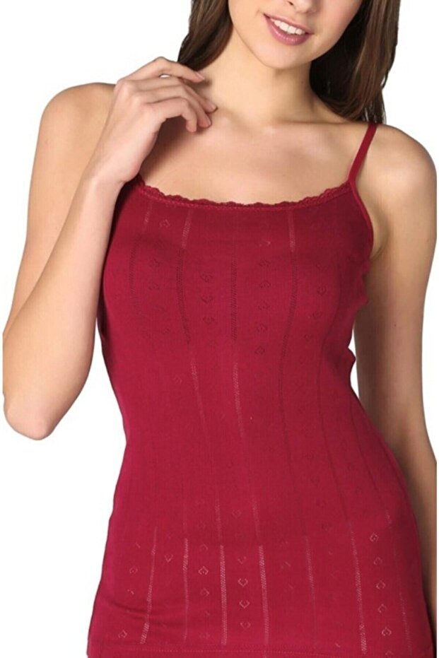 Tutku-Women's Jacquard Strap Tank Top 6 Pack 8050Mdm