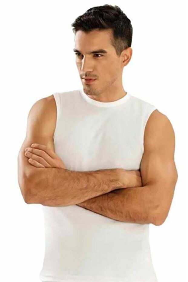 Tutku-Men's Black Zero Sleeve Crew Neck Undershirt