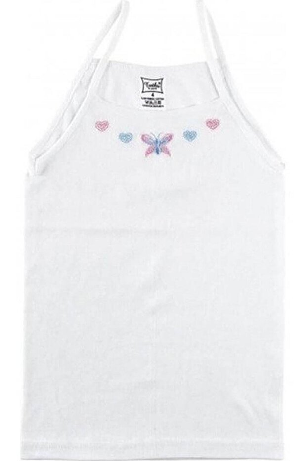 Tutku-Kız Embroidered Undershirt with Rope Straps 1 Piece