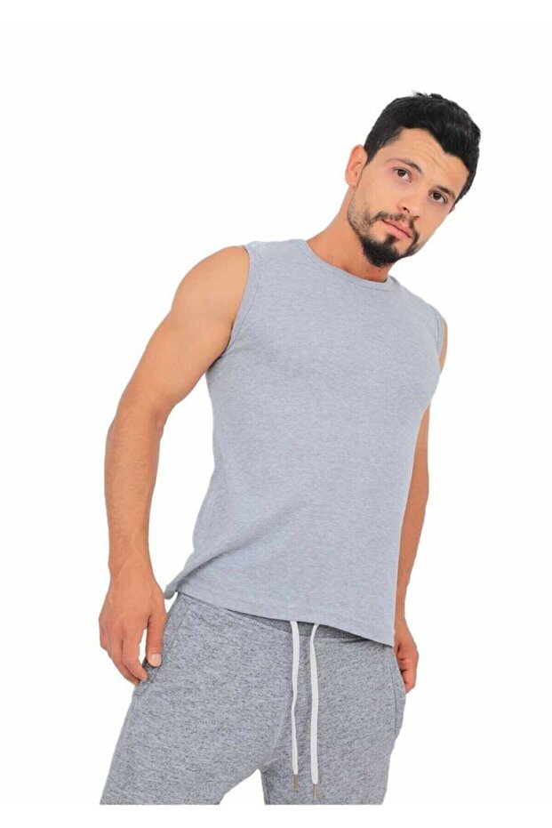 Tutku-Men's Colorful Ribbed Sports Undershirt 6-Piece Pack