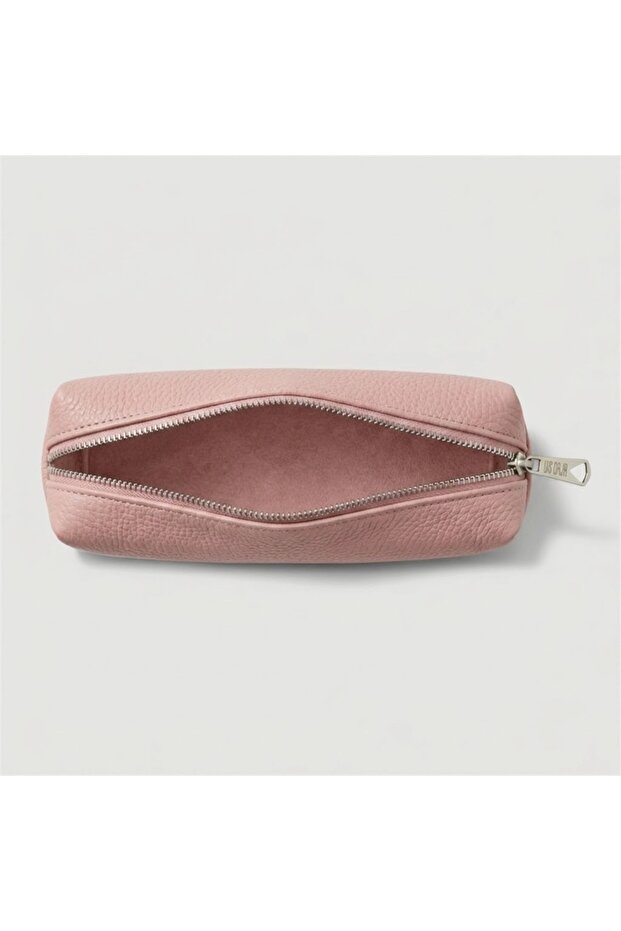 Powder Pink Leather Pencil Case