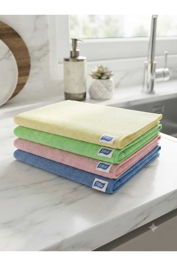 Titiz Microfiber Cleaning Cloth 30X40 cm 12 Pieces - Multi-Colored Stain-Free Super Absorbent Cleaning Cloth Set