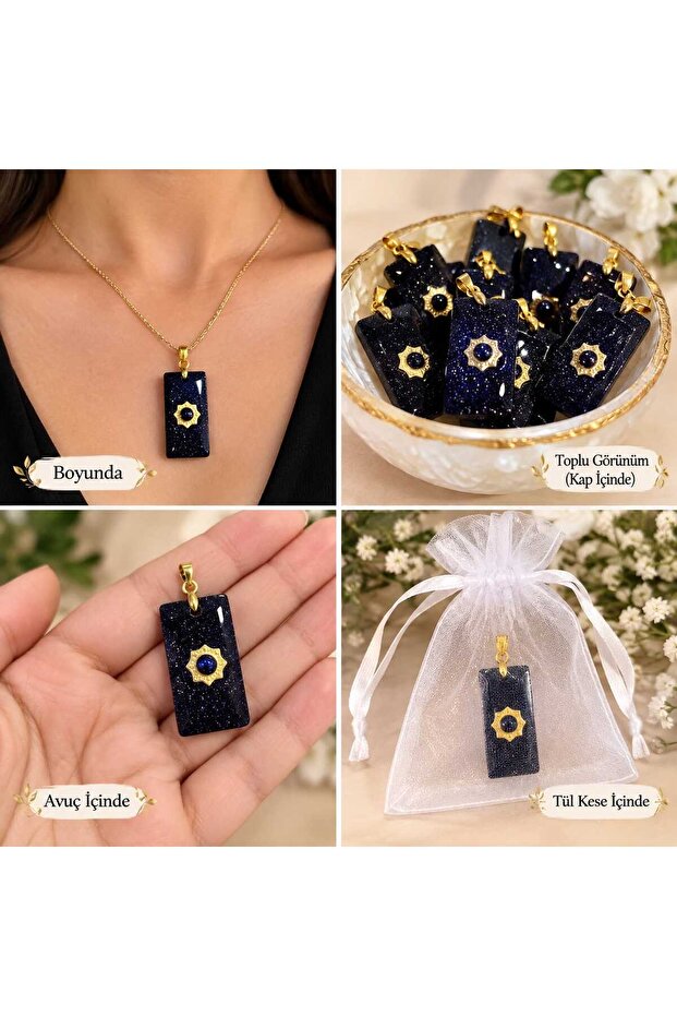 Star Stone Navy Blue Natural Stone Necklace – Elegant and Impressive Design