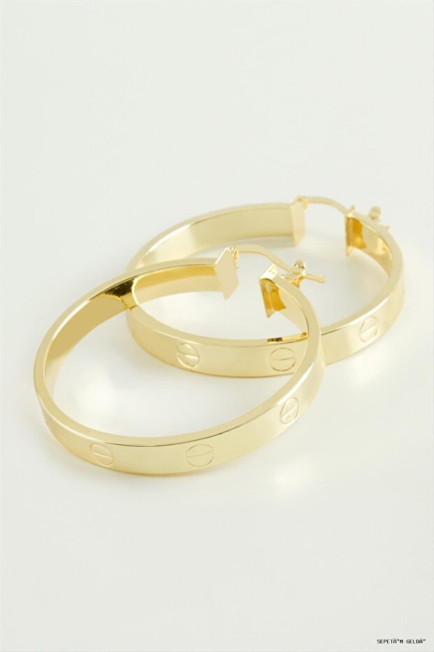 Spt-Gld Crt Hoop Earrings 4.5 (231743) cm Yellow
