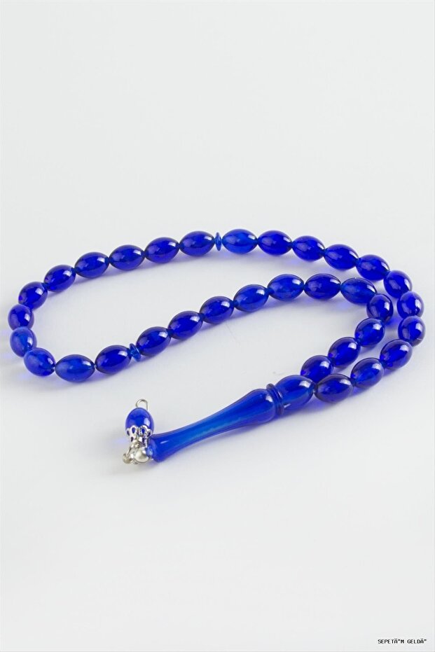 Spt-Gld Olive Shaped Plastic Prayer Beads 8X11 (225646) mm Blue