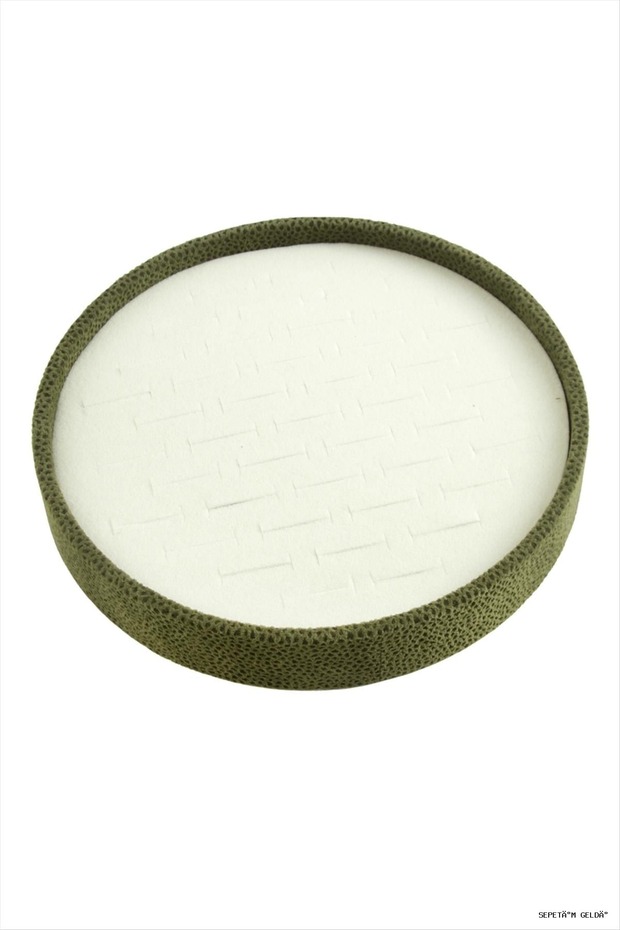 Spt-Gld Round Wooden Anfora Fabric Ring Holder 20 (235009) cm Green