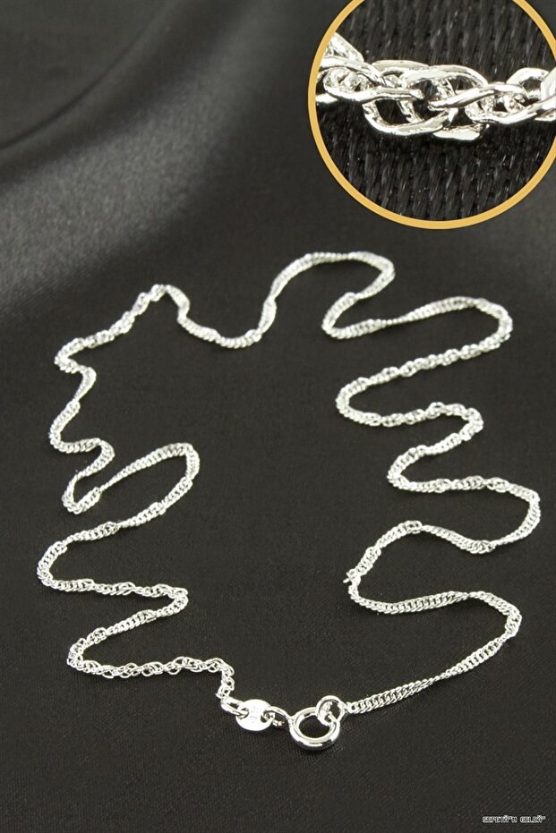 Spt-Gld Xuping Twisted Steel Necklace Large 45 cm (232757) Silver Color