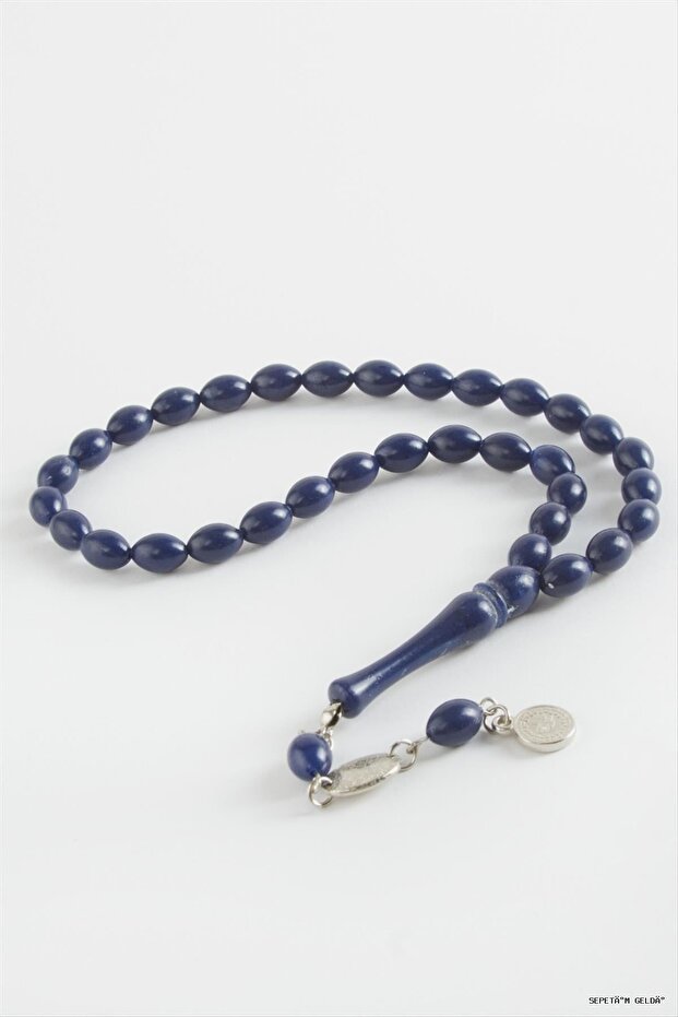 Spt-Gld Olive Shaped Plastic Prayer Beads 8X11 (225656) mm Navy Blue