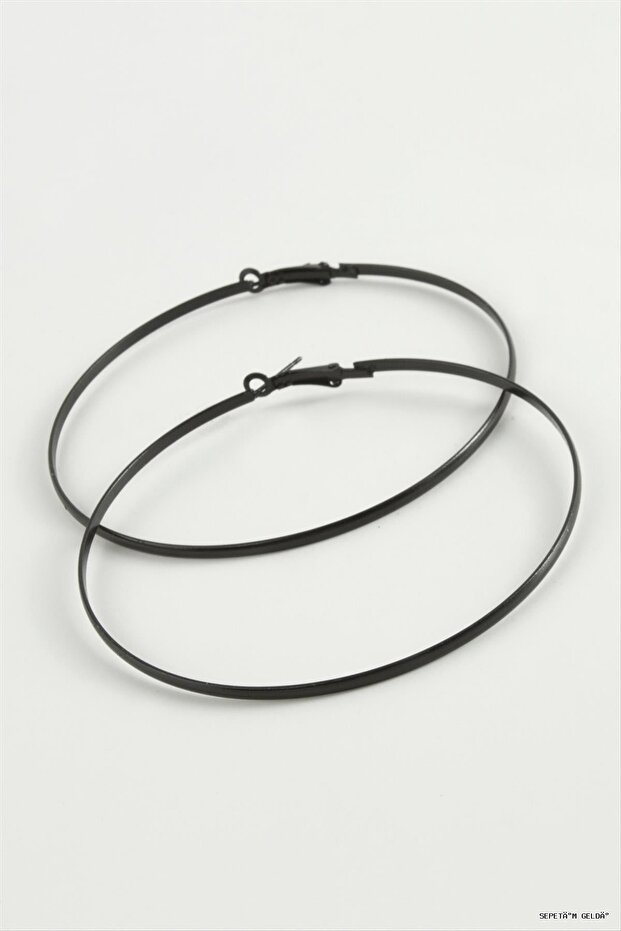 Spt-Gld Flat Metal Hoop Earrings 8-9-10 cm (230422) 8 cm