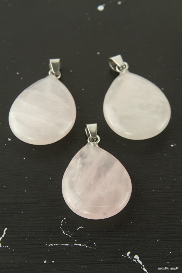 Spt-Gld Quartz Oval Natural Stone Pendant 1 Piece (233015) Pink