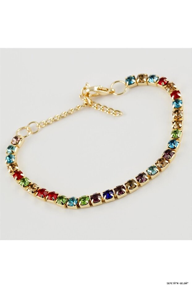 Spt-Gld Stripe Stone Waterway (01016) Bracelet Yellow