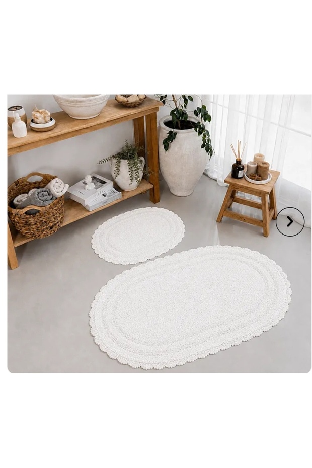 Mariso 100% Cotton 2-Piece Bath Mat Set – Cream
