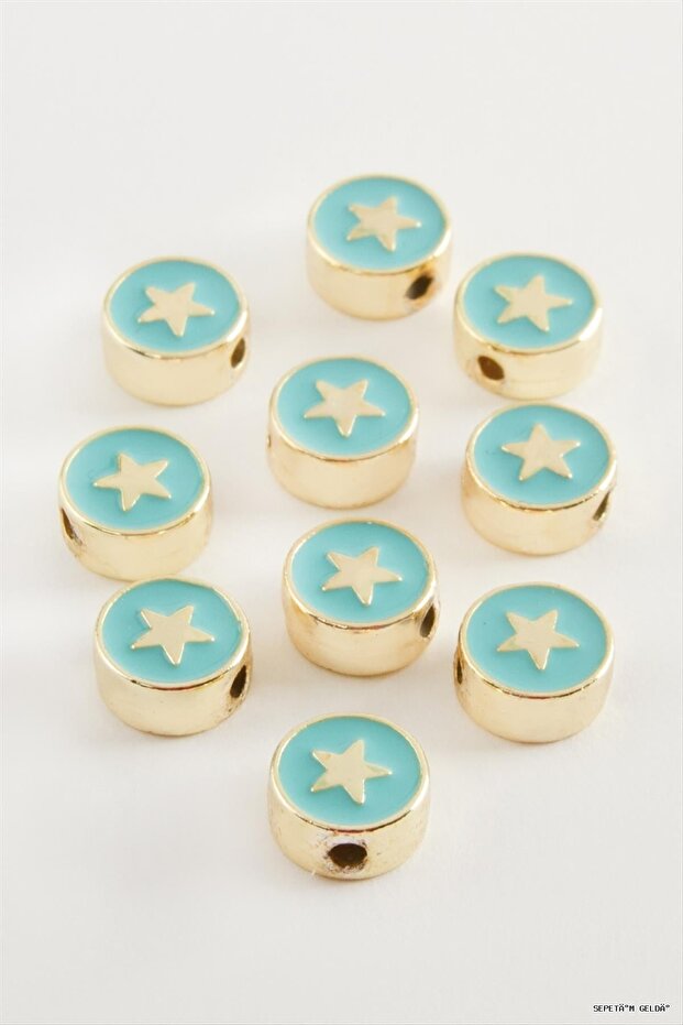 Spt-Gld Star Enamel Horse 1 (235929) Piece Turquoise