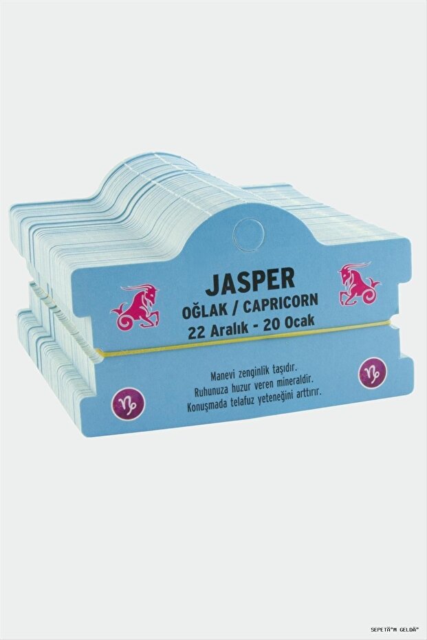 Spt-Gld Jasper & Capricorn Zodiac Bracelet (00749) Card Blue