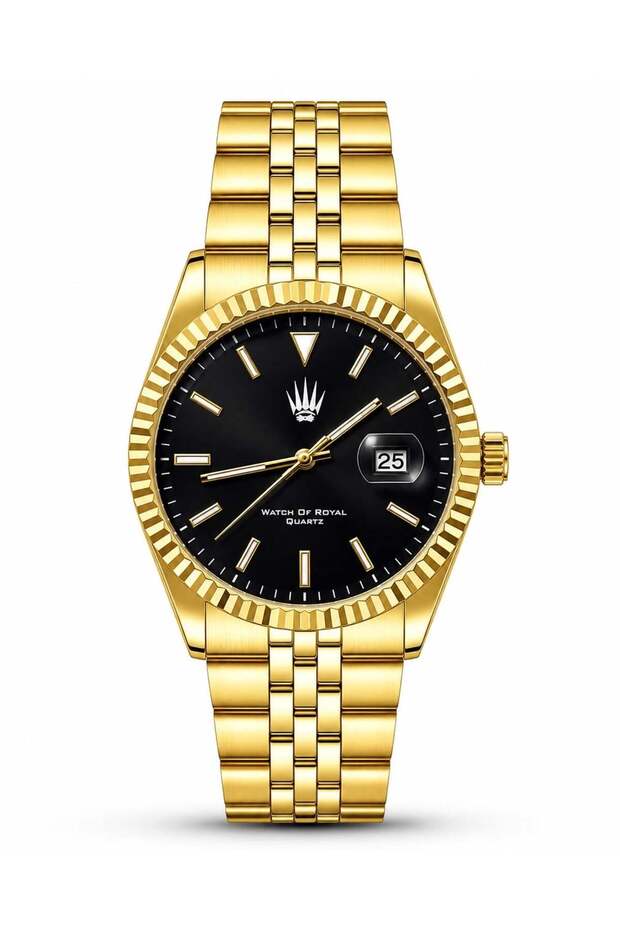 Imperio Gold Black Steel Wristwatch
