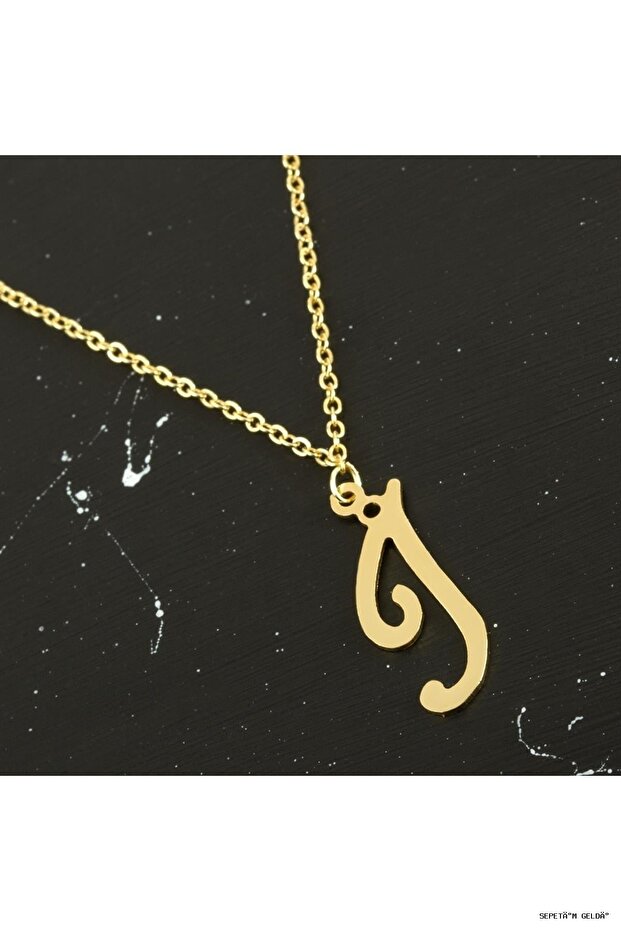 Spt-Gld Solid Brass Letter Pendant (05116) Necklace I